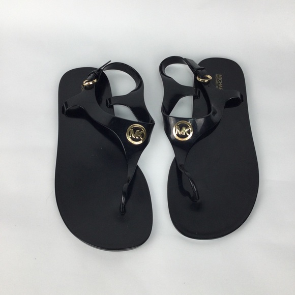 Michael Kors Jelly Thong  Black Sandals womens‎ size 11 - Picture 1 of 4